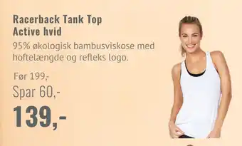 Helsam Racerback tank top active hvid tilbud