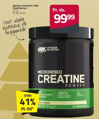 Fleggaard Optimum nutrition 100% kreatinpulver tilbud