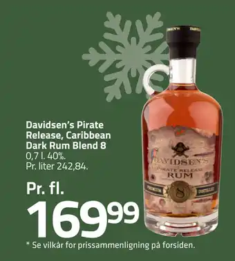 Fleggaard Davidsen's pirate release, caribbean dark rum blend 8 tilbud