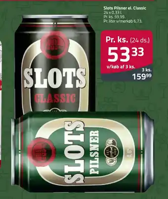 Fleggaard Slots pilsner el. classic tilbud
