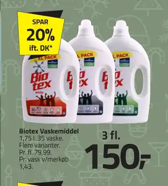Fleggaard Biotex vaskemiddel tilbud