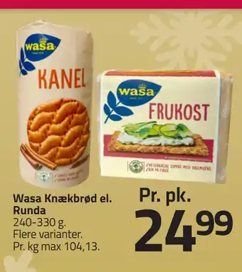 Fleggaard Wasa knækbrød el. runda tilbud