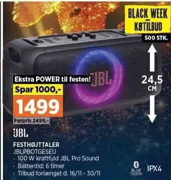 Power Jbl festhøjtaler 100 w tilbud