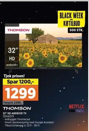 Power 32'' hd android tv tilbud