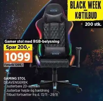 Power Gaming stol tilbud