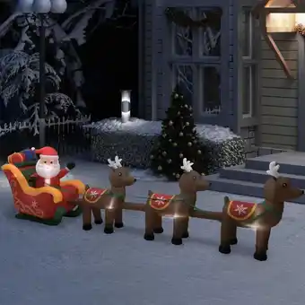 Oppustelig julemand og rensdyr led julepynt 490 cm