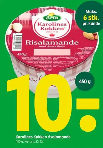 Coop 365 Karolines Køkken risalamande tilbud
