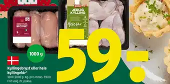 Coop 365 Kyllingebryst eller hele kyllingelår tilbud