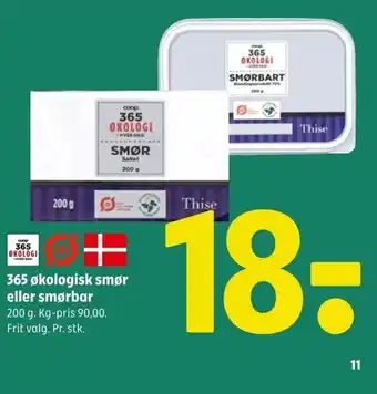Coop 365 365 økologisk smør eller smørbar tilbud