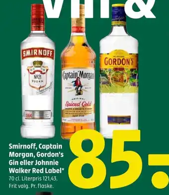 Coop 365 Smirnoff, Captain Morgan, Gordon's Gin eller Johnnie Walker Red Label tilbud