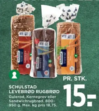MENY SCHULSTAD LEVEBRØD RUGBRØD tilbud