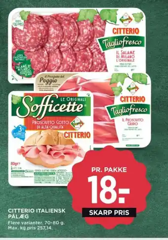MENY CITTERIO ITALIENSK PÅLÆG tilbud