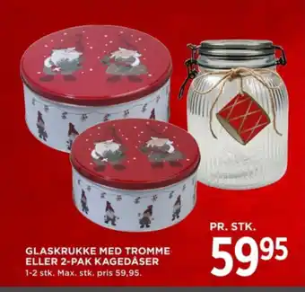 GLASKRUKKE MED TROMME ELLER 2-PAK KAGEDÅSER