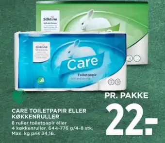 MENY CARE TOILETPAPIR ELLER KØKKENRULLER tilbud