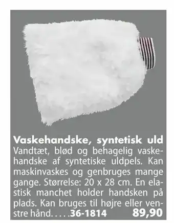 Vaskehandske, syntetisk uld