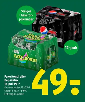 Coop 365 Faxe kondi eller pepsi max 12-pak pet tilbud