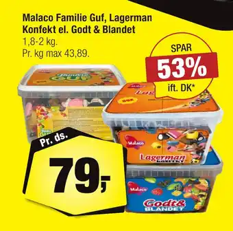 Calle Malaco familie guf, lagerman konfekt el. godt & blandet tilbud
