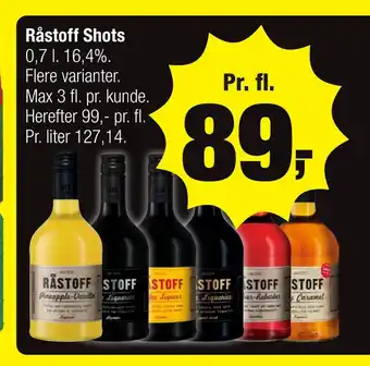 Calle Råstoff shots tilbud