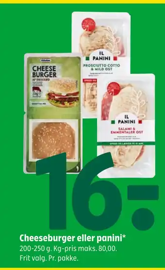 Coop 365 Cheeseburger eller panini tilbud