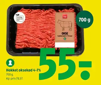 Coop 365 Hakket oksekød 4-7% tilbud
