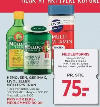 Hemojern, gerimax, livol eller möller's tran