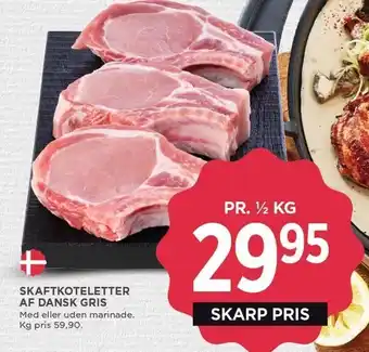 MENY Skaftkoteletter af dansk gris tilbud