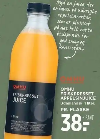 MENY Omhu friskpresset appelsinjuice tilbud