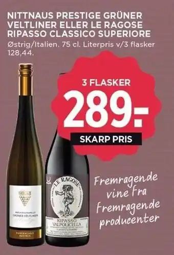 MENY Nittnaus prestige grüner veltliner eller le ragose ripasso classico superiore tilbud