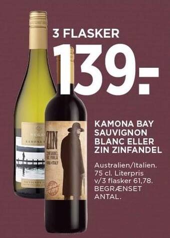 MENY Kamona bay sauvignon blanc eller zin zinfandel tilbud