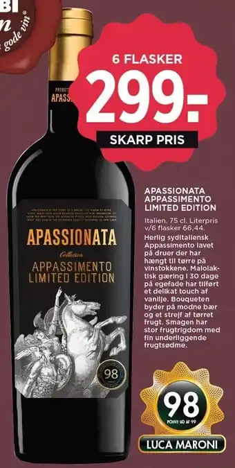 MENY Apassionata appassimento limited edition tilbud
