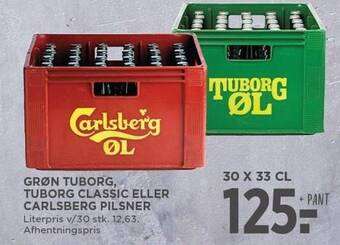 MENY Grøn tuborg, tuborg classic eller carlsberg pilsner tilbud