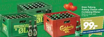 Bilka Grøn tuborg, tuborg classic eller carlsberg pilsner tilbud