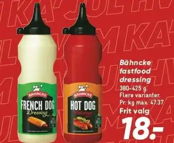 Bilka Bähncke fastfood dressing tilbud