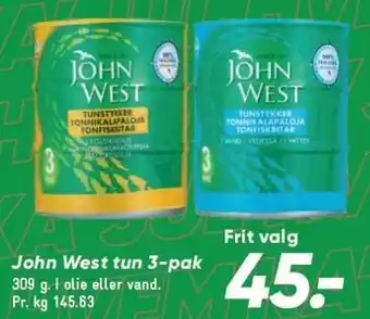 Bilka John west tun 3-pak tilbud