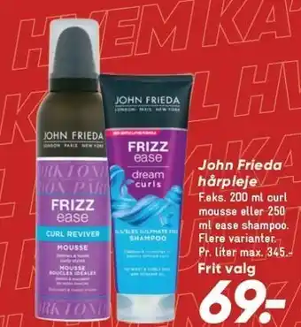 Bilka John frieda hårpleje tilbud