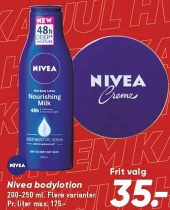 Bilka Nivea bodylotion tilbud