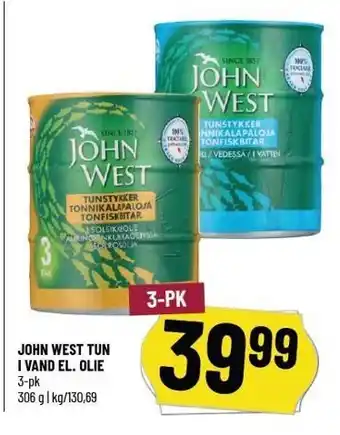 Løvbjerg John west tun i vand el. olie tilbud