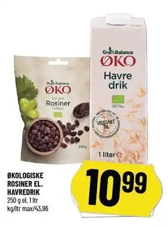 Løvbjerg Økologiske rosiner el. havredrik tilbud