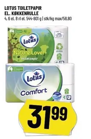 Løvbjerg Lotus toiletpapir el. køkkenrulle tilbud