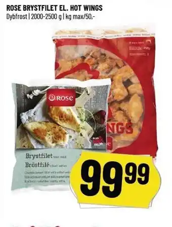 Løvbjerg Rose brystfilet el. hot wings tilbud