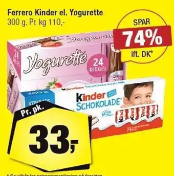 Calle Ferrero kinder el. yogurette tilbud