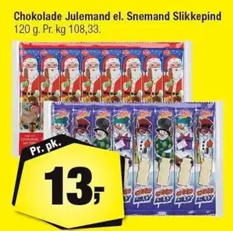Calle Chokolade julemand el. snemand slikkepind tilbud