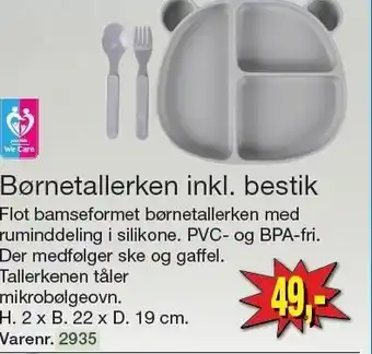 Harald Nyborg Børnetallerken inkl. bestik tilbud