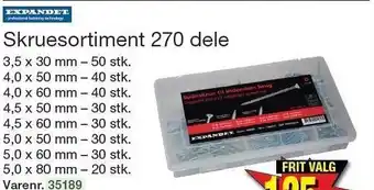 Harald Nyborg Skruesortiment 270 dele tilbud