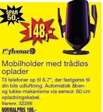 Harald Nyborg 1st avenue mobilholder med trådløs oplader tilbud