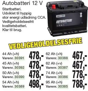 Harald Nyborg Branford autobatteri 12 v tilbud