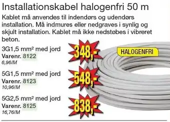 Harald Nyborg Installationskabel halogenfri 50 m tilbud