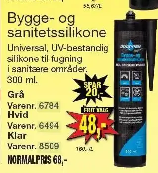 Harald Nyborg Droppen bygge- og sanitetssilikone tilbud