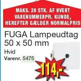 Harald Nyborg Fuga lampeudtag 50 x 50 mm tilbud