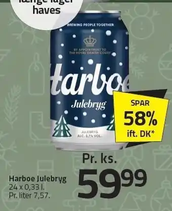 Fleggaard Harboe julebryg 24 x 0,33 l tilbud